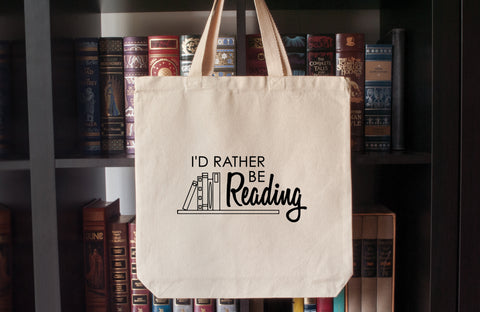 Canvas Tote Bag: I'd Rather Be Reading