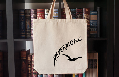 Canvas Tote Bag: Nevermore (The Raven by Edgar Allan Poe)