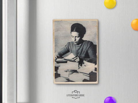 Wooden Magnet: Simone de Beauvoir