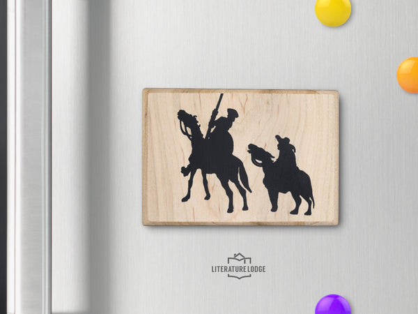 Wooden Magnet: Don Quixote and Sancho Panza