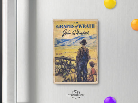 Wooden Magnet: "The Grapes of Wrath" by John Steinbeck