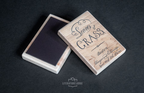Wooden Magnet: "Leaves of Grass" by Walt Whitman