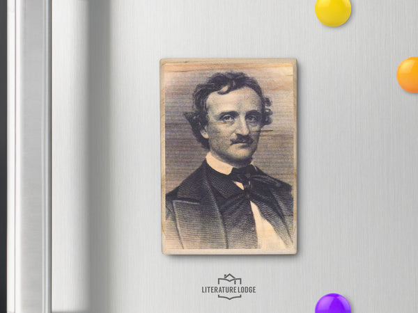 Wooden Magnet: Edgar Allan Poe