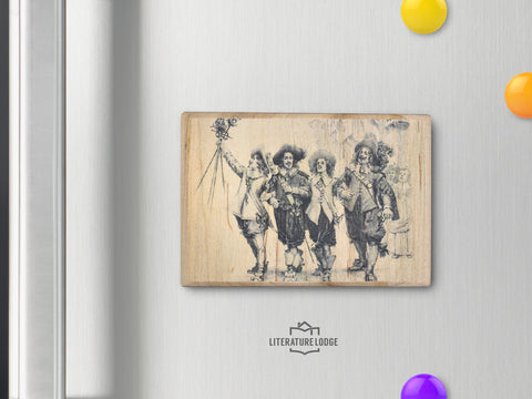 Wooden Magnet: "The Three Musketeers" by Alexandre Dumas (Version 2)
