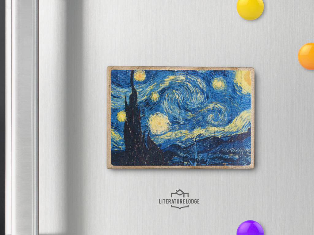 Wooden Magnet: "Starry Night" by Vincent Van Gogh